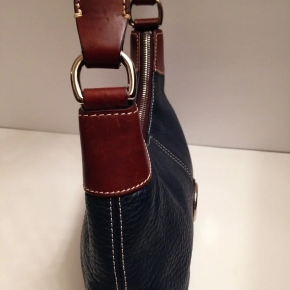DOONEY & BOURKE AWL pebbled leather hobo bag blue